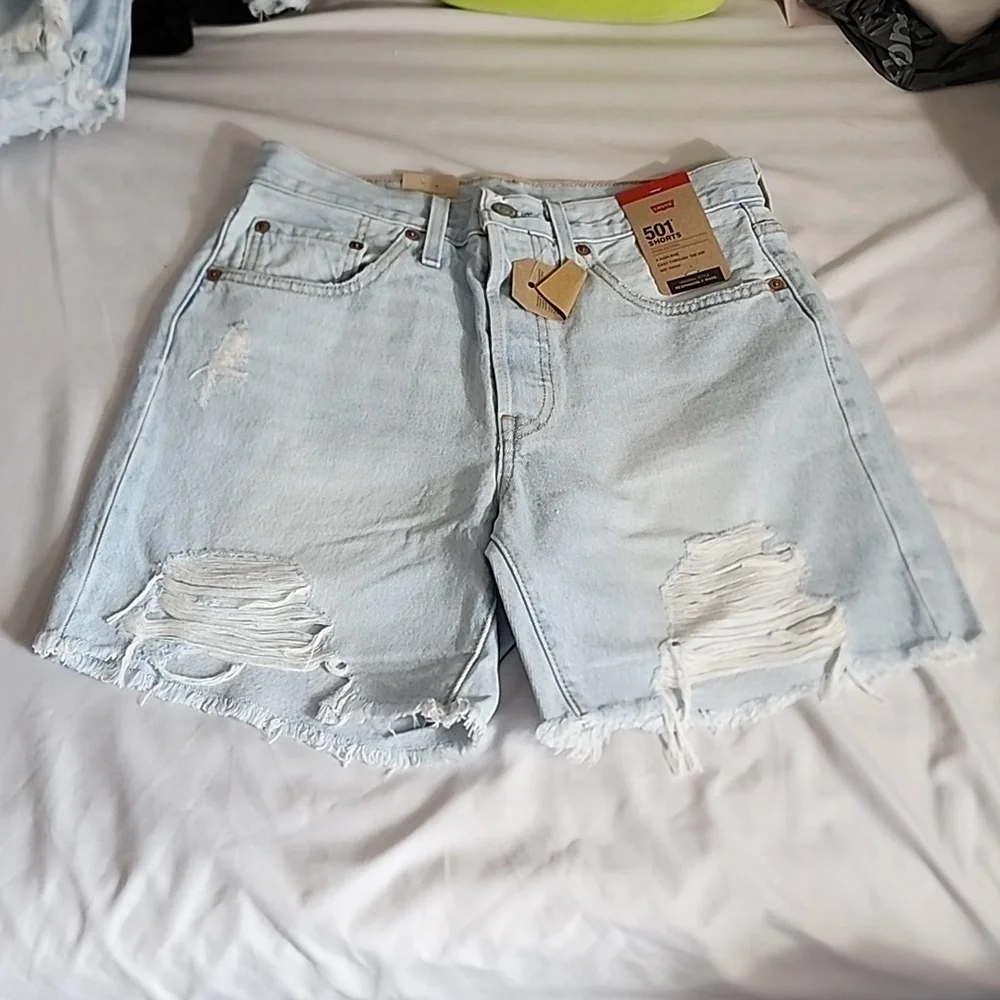 Levis 501 button fly cutoffs high rise jean shorts sz 26 27 28 29 30 31 nwt - Picture 1 of 6